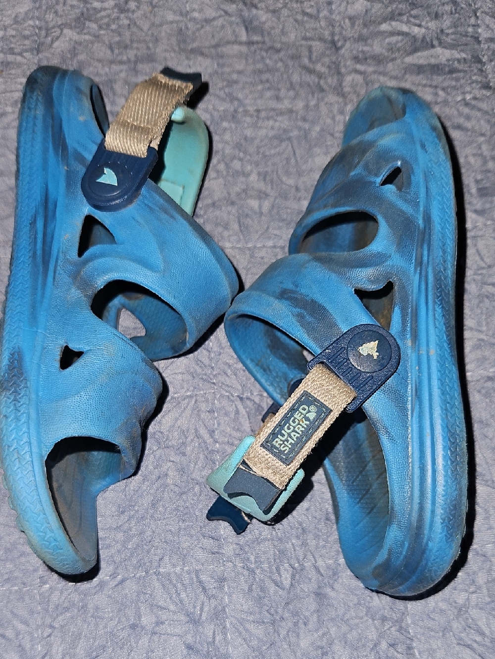 Rugged Shark Blue Sandals Size 11